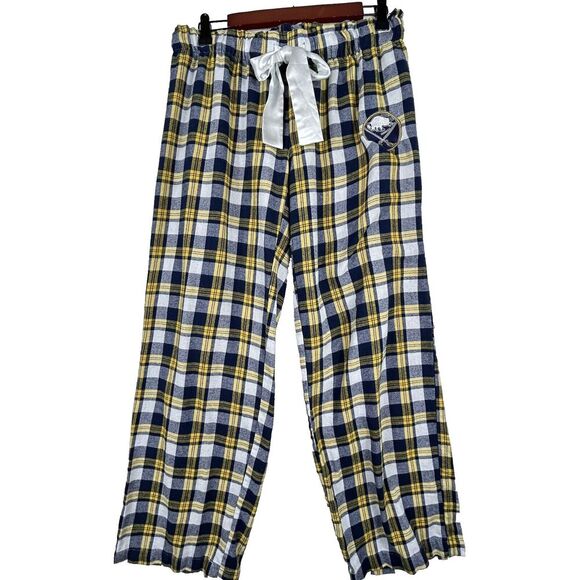 NHL Buffalo‎ Sabres Women's Pajama Pants M Hockey Embroidered Logo Flannel - Picture 1 of 7